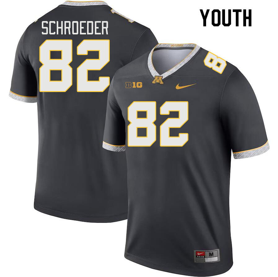 Youth #82 Wyatt Schroeder Minnesota Golden Gophers College Football Jerseys Stitched-Charcoal - Click Image to Close